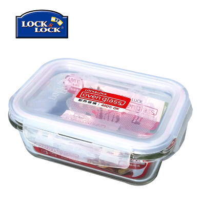 乐扣乐扣(LOCK&LOCK) 乐扣密封长方形耐热玻璃微波冰箱保鲜盒便当饭盒LLG445