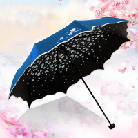 天堂 全遮光55CM三折晴雨伞1933555E花香正浓 200把起订 混色