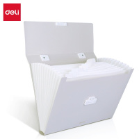 得力(deli)乐素系列13格A4手提文件包资料包风琴包 学生试卷收纳包 淡灰色