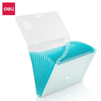 得力(deli)13格A4防菌手提风琴包多层文件夹资料册 学生试卷收纳袋补习包 72660绿色