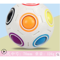 魔域魔法彩虹球足球减压无限魔方智力儿童玩具益智创意手指异形/彩虹球中号(12孔)