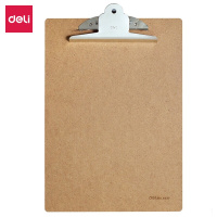 得力(deli)A4原木质感金属蝴蝶夹书写板夹文件夹 棕色9227(西藏国策)