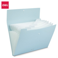 得力(deli)乐素系列 8格按扣文件夹 A4风琴包 票据试卷收纳袋 天蓝(西藏国策)