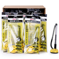 得力(deli)0.5mm黑色微笑办公桌面台笔 可粘贴台式中性笔24支/盒(西藏国策)