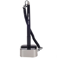 得力(deli)0.5mm商务办公桌面台笔签字笔 可粘贴台式中性笔单支 6796灰(西藏国策)