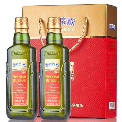 贝蒂斯 (Betis OliveOil) 特级初榨橄榄油 500ML*2双只礼盒