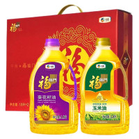 中粮福临门营养油礼盒葵花籽油玉米油组合食用油1.8L*2瓶装