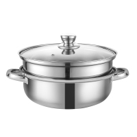 乐克尔(Lecker) KR-506 汤蒸锅B 不锈钢蒸锅二层燃气电磁炉通用 26cm