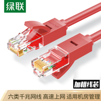 绿联(Ugreen) NW102-六类八芯双绞网线 红色2米