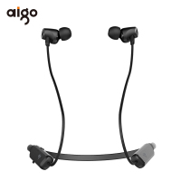 爱国者(aigo)W05 黑色 磁吸入耳式 项圈耳机 无线运动蓝牙线控耳机 手机耳机 音乐耳机 带麦可通话