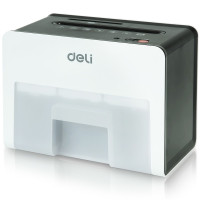 得力 9931 多功能桌面型碎纸机 4级保密文件粉碎机 白色