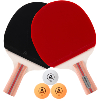 得力(deli)乒乓球拍(正红反黑)(2个/副)(直拍带三球)(计价单位:副)