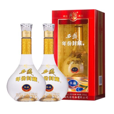 西凤酒45度年份封藏优品浓香型白酒西风酒送礼自饮粮食2瓶装送礼