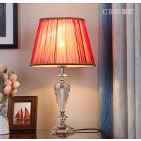 美的(Midea)现代时尚水晶台灯卧室床头客厅灯饰灯具温馨浪漫蓝色结婚创意 红色罩-配5瓦LED暖光 遥控开关