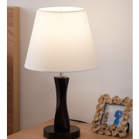 美的(Midea)现代简约台灯卧室床头创意时尚喂奶温馨节能木质灯具5039 金丝圈罩+5瓦暖光LED灯泡 按钮开关