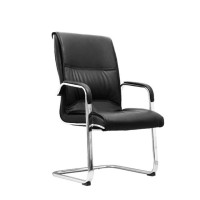 铜牛TN-B2219-2电脑椅子家用办公椅弓形椅老板椅黑色西皮椅职员椅钢架椅 灰皮