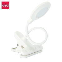 得力 17853 夹子台灯台学生写作业台灯 白色