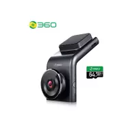 360行车记录仪 G300 无线测速电子狗一体 黑灰色+64g卡+降压线
