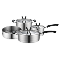 德世朗 (DESLON) 不锈钢锅 DFS-TZ037C-日耳曼公爵套装 煎炒锅 汤锅 迷你锅蒸格 ZC