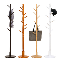 木马人实木衣帽架 圆盘底 深咖色