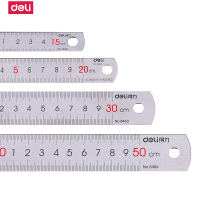得力deli钢直尺不锈钢尺子直尺铁尺子30cm(5把)8464