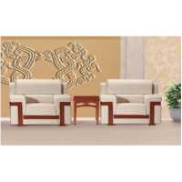 颂泰沙发椅 办公实木真皮沙发B050