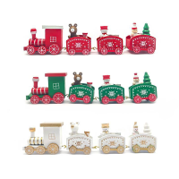 圣诞小火车木质装饰摆件 50个起购