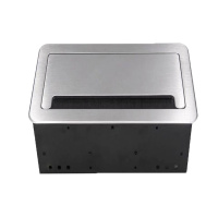 多媒体桌面插座隐藏嵌入式多功能带毛刷会议桌信息插座多媒体接线盒 银色