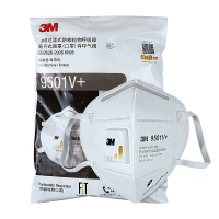 3M口罩防花粉飞沫KN95防粉尘防细小颗粒物 9501V+ 25只/包 10包/箱