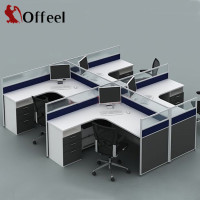 OFFEEL 干字形4人位办公家具职员办公桌OFL8205 单个装