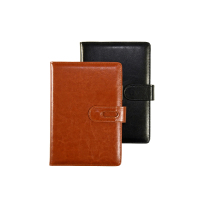 得力 笔记本线装 商务线装记事本 A5皮面笔记本子 棕黄镂空搭扣A5