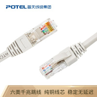 普天汉飞(POTEL)六类千兆网线 非屏蔽成品网线 CAT6 工程级电脑网络跳线 灰色5米