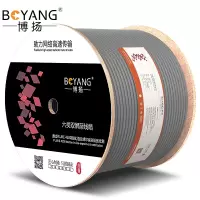 博扬 BY-SP6305 六类网线箱线室内双屏蔽4对双绞线 CAT6类0.58线径千兆网线POE供电监控线305米