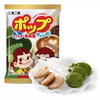 不二家 牛奶棒棒糖(抹茶牛奶味+咖啡牛奶味)46g袋装*5袋 女朋友儿童糖果礼物