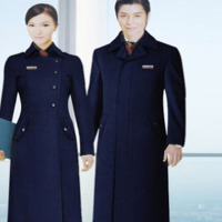 客服冬装大衣 中长款过膝工作服