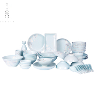 [玉泉]YUQUAN 樱花物语中式印花陶瓷碗盘56头中式套装