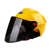 电动电瓶摩托车头盔 黄色均码