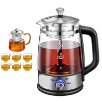 美的 808升级保温款 煮茶器玻璃煮茶壶黑茶养生壶电茶壶智能蒸汽泡茶升级不锈钢保温款 黑色 单位:个