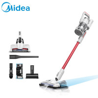 美的 P6 Master 手持无线洗地机 吸拖一体机 家用吸尘器 大功率 LED照明灯 水洗滤芯99.9%地毯除螨