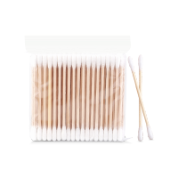 俞兆林棉签/棉球棉签(竹棒型双圆头)100支袋装*2袋装掏耳朵木棒棉花棒家用一次性双头棒尖头棉花签