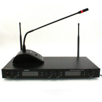 雷麦 LM-5840U会议鹅颈式无线麦克风一拖四U段麦克 U段会议话筒 会议麦克 黑色