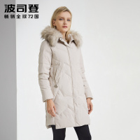 波司登毛领连帽女中长款休闲冬装羽绒服B90141008