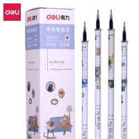 得力(deli) A763 中性笔芯红色 0.5mm 学生用全针管中性笔芯办公用签字笔芯