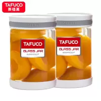 日本泰福高(TAFUCO)防潮玻璃密封瓶/罐 耐热玻璃储物罐 厨房储物瓶冰箱 收纳罐 月光白-750ml两个装