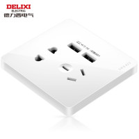 德力西电气(DELIXI ELECTRIC)HAE86ZS2U USB五孔插座86型暗装CD821无框大板白色