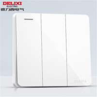 德力西电气(DELIXI ELECTRIC)HAE863K2 三开双控开关 86型暗装CD821无框大板白色