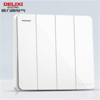 德力西电气(DELIXI ELECTRIC)HAE864K1 四开单控开关 86型暗装CD821无框大板白色