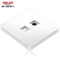 德力西电气(DELIXI ELECTRIC)HAE86T8TV 电视电脑插座 86型暗装CD821无框大板白色