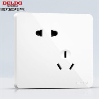 德力西(DELIXI)HAE86ZS/3 斜五孔插座 86型暗装CD821无框大板白色