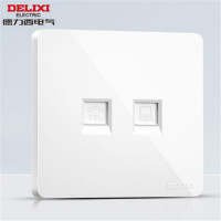 德力西(DELIXI)HAE86T2T8 电话电脑插座 86型暗装CD821无框大板白色